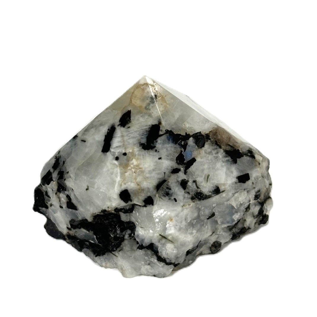 Rainbow Moonstone Point Cut Base